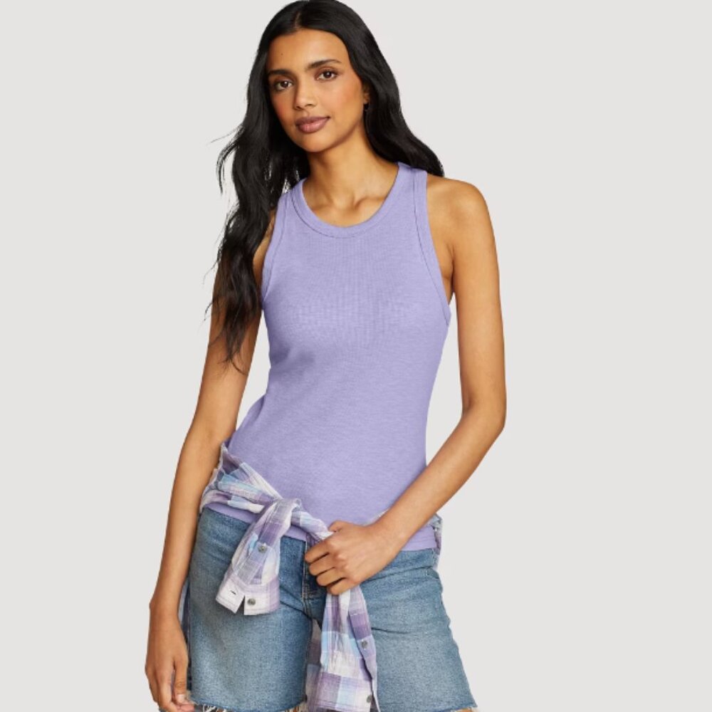 Eddie Bauer NWT Women's Infinity Slub Tank Size Large in Iris Purple